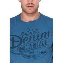 French Denim T-Shirt Cool Dyed imprim? vintage T-shirts & Polos -French Denim Soldes 21553810 500 B