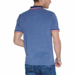 French Denim Polo marine jacquard d?tails tricolores T-shirts & Polos -French Denim Soldes 21553818 500 C