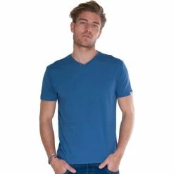 French Denim T-Shirt V basique boutons T-shirts & Polos