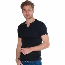 French Denim T-Shirt Col Y boutonn? T-shirts & Polos -French Denim Soldes 21553863 500 B
