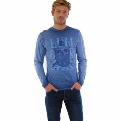 French Denim T-Shirt indigo imprim? t?te de mort T-shirts & Polos