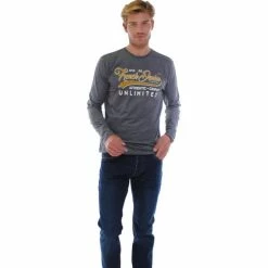 French Denim T-Shirt imprim? manches longues T-shirts & Polos -French Denim Soldes 21553897 500 B