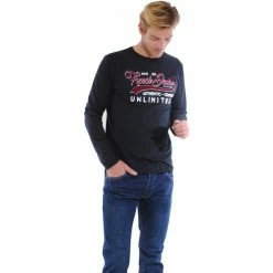 French Denim T-Shirt imprim? manches longues T-shirts & Polos -French Denim Soldes 21553899 500 C