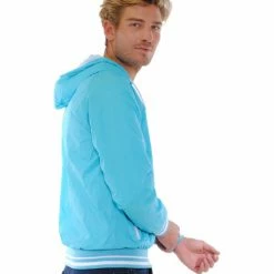 French Denim Coupe vent turquoise ? capuche d?perlant Manteaux -French Denim Soldes 21553921 500 C