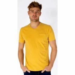 French Denim Tee Shirt Uni Col V T-shirts & Polos