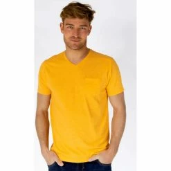 French Denim Tee Shirt Uni Col V T-shirts & Polos