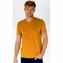 French Denim Tee Shirt Uni Col V T-shirts & Polos