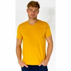 French Denim Tee Shirt Uni Col V T-shirts & Polos
