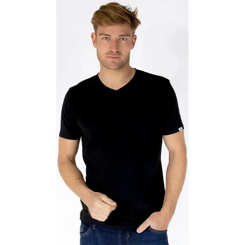 French Denim Tee Shirt Uni Col V T-shirts & Polos 3 French Denim Tee Shirt Uni Col V T-shirts & Polos