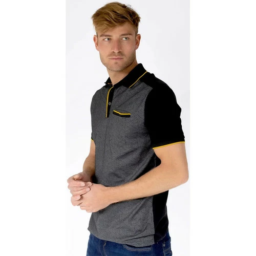 French Denim Polo bicolore imprim? T-shirts & Polos 4 French Denim Polo bicolore imprim? T-shirts & Polos – Image 2