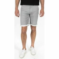 French Denim Bermuda imprim? g?om?trique Shorts & Bermudas