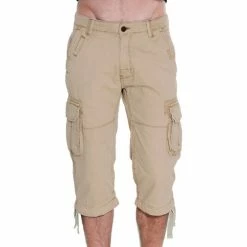 French Denim Pantacourt cargo Canvas Garment dye Shorts & Bermudas