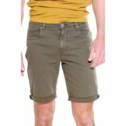 French Denim Bermuda stretch twill garment dyed Shorts & Bermudas